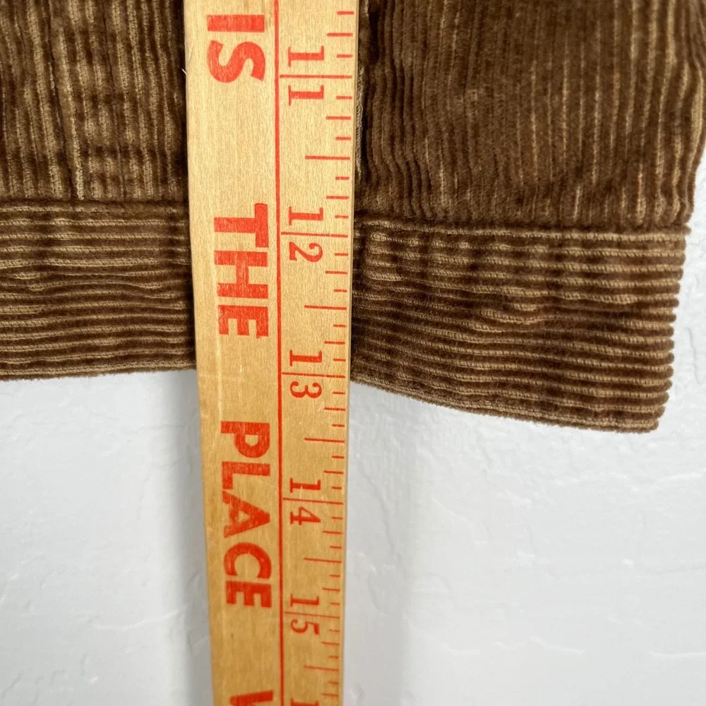 Vtg Faded Glory Boys Corduroy Jacket Sherpa‎ Collar Button Up Brown 24M